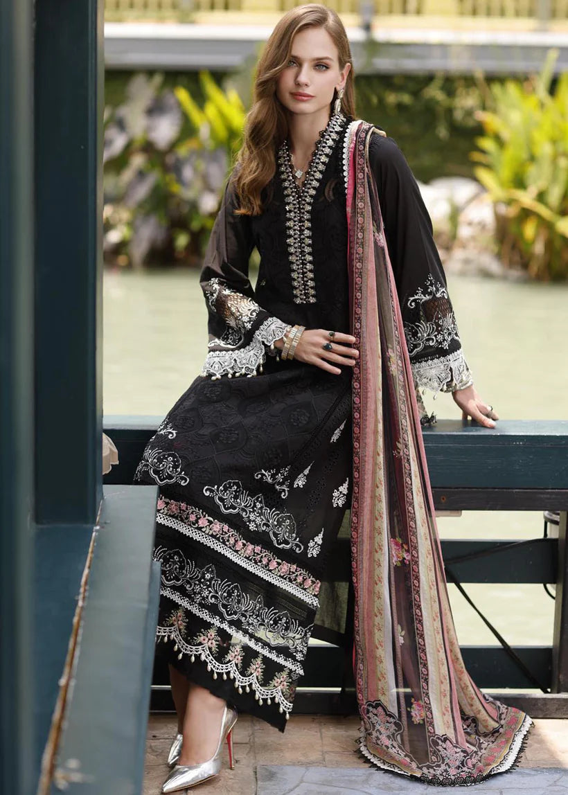 Noor By Saadia Asad Unstitched 3 Piece Embroidered Lawn Suit - NSA23ESL D6-Fiya - Summer Eid Collection Brand Mafia by Zonash