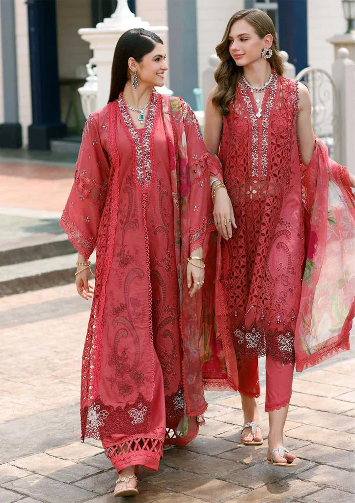 Noor By Saadia Asad Unstitched 3 Piece Embroidered Lawn Suit - NSA23ESL D8-Liana - Eid Collection Brand Mafia by Zonash