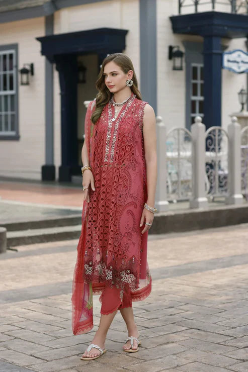 Noor By Saadia Asad Unstitched 3 Piece Embroidered Lawn Suit - NSA23ESL D8-Liana - Eid Collection Brand Mafia by Zonash