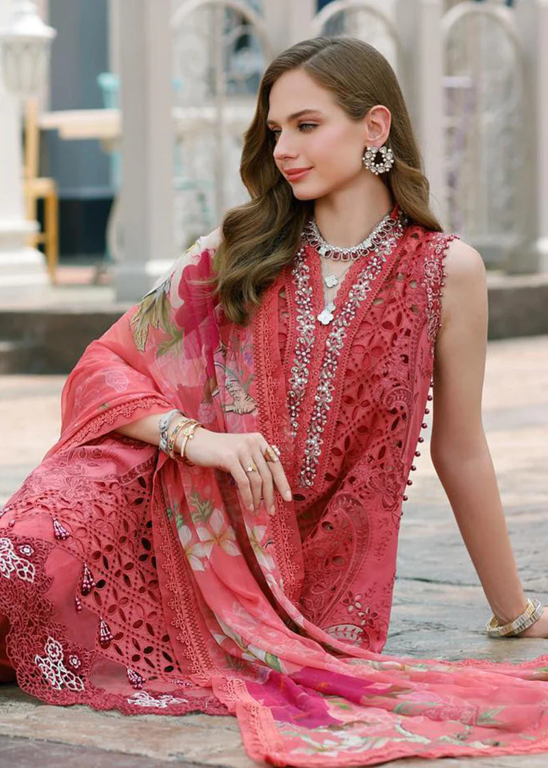 Noor By Saadia Asad Unstitched 3 Piece Embroidered Lawn Suit - NSA23ESL D8-Liana - Eid Collection Brand Mafia by Zonash