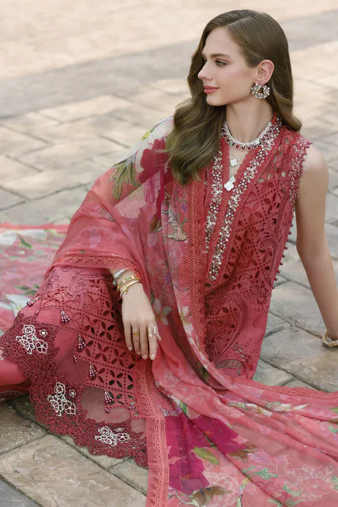 Noor By Saadia Asad Unstitched 3 Piece Embroidered Lawn Suit - NSA23ESL D8-Liana - Eid Collection Brand Mafia by Zonash