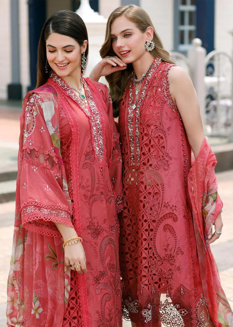 Noor By Saadia Asad Unstitched 3 Piece Embroidered Lawn Suit - NSA23ESL D8-Liana - Eid Collection Brand Mafia by Zonash