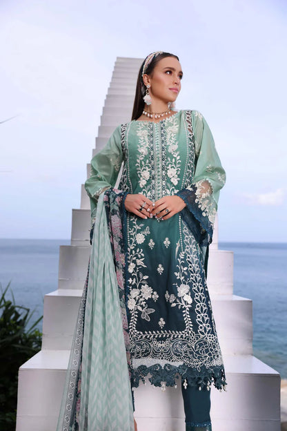 Noor by Saadia Asad Unstitched 3 Piece Embroidered Lawn Suit NSA24LP D2-A - Summer Collection