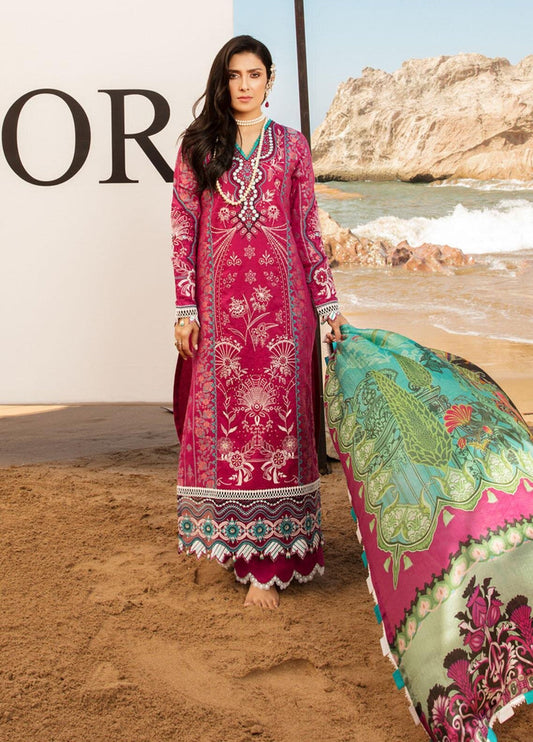 Noor by Saadia Asad Unstitched 3 Piece Embroidered Lawn Suit SA21NL 3A - Luxury Collection Brand Mafia by Zonash