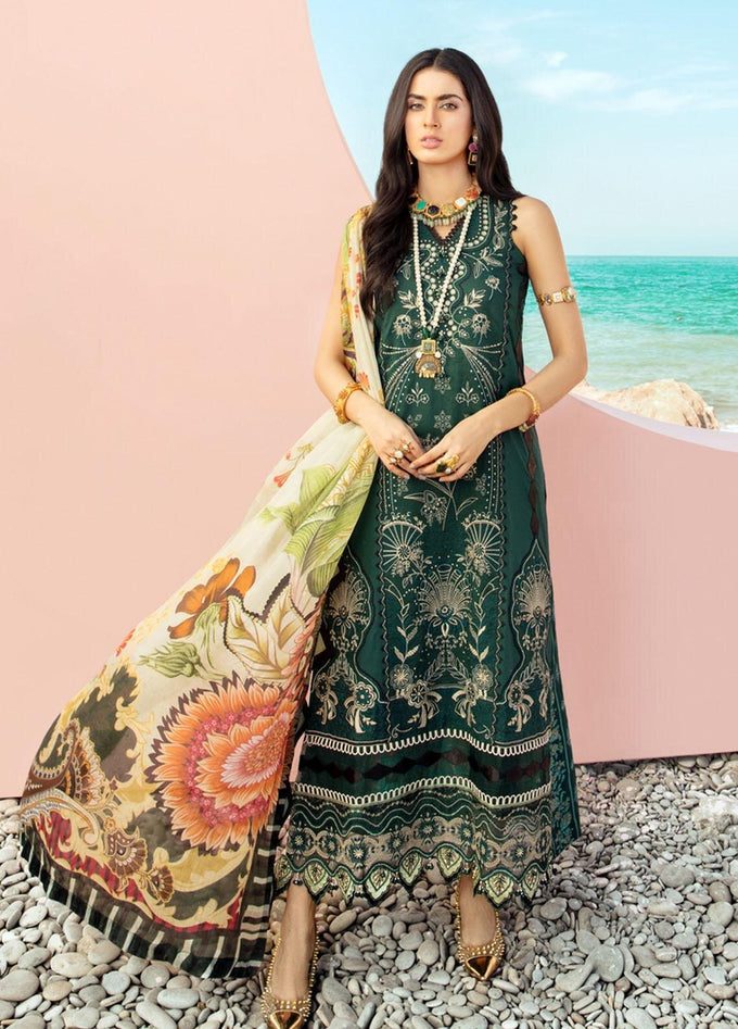 Noor by Saadia Asad Unstitched 3 Piece Embroidered Lawn Suit SA21NL 3B - Luxury Collection Brand Mafia by Zonash