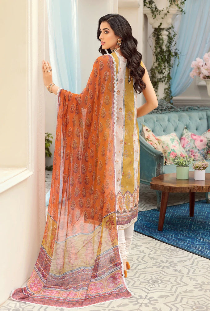 Noor by Saadia Asad Unstitched 3 Piece Embroidered Lawn Suit SA22N D3A - Summer Collection Brand Mafia by Zonash