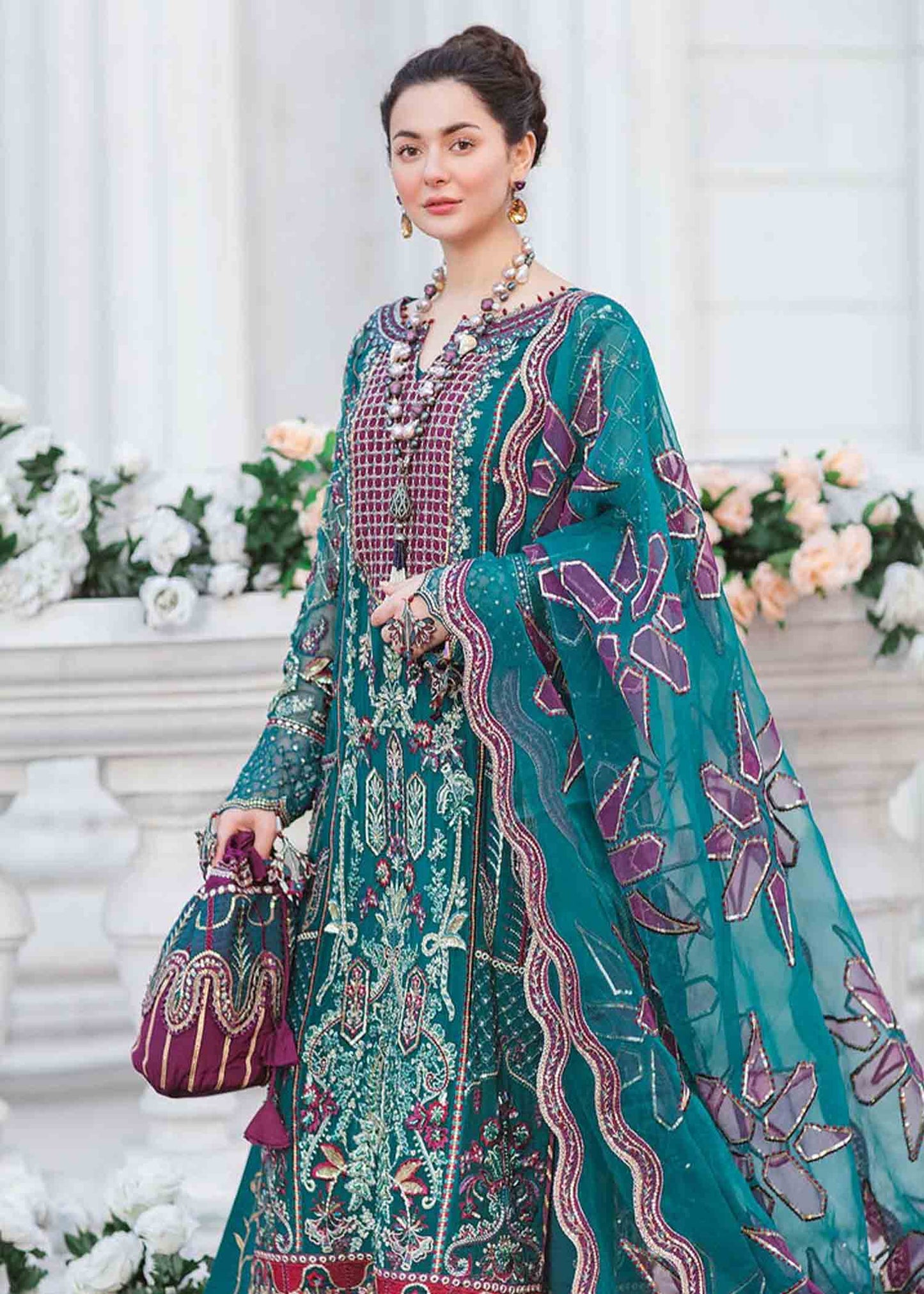 Nureh Stitched 3 Piece Embroidered Chiffon Suit NL-29 - Tiara - Luxury Formal Collection Brand Mafia by Zonash