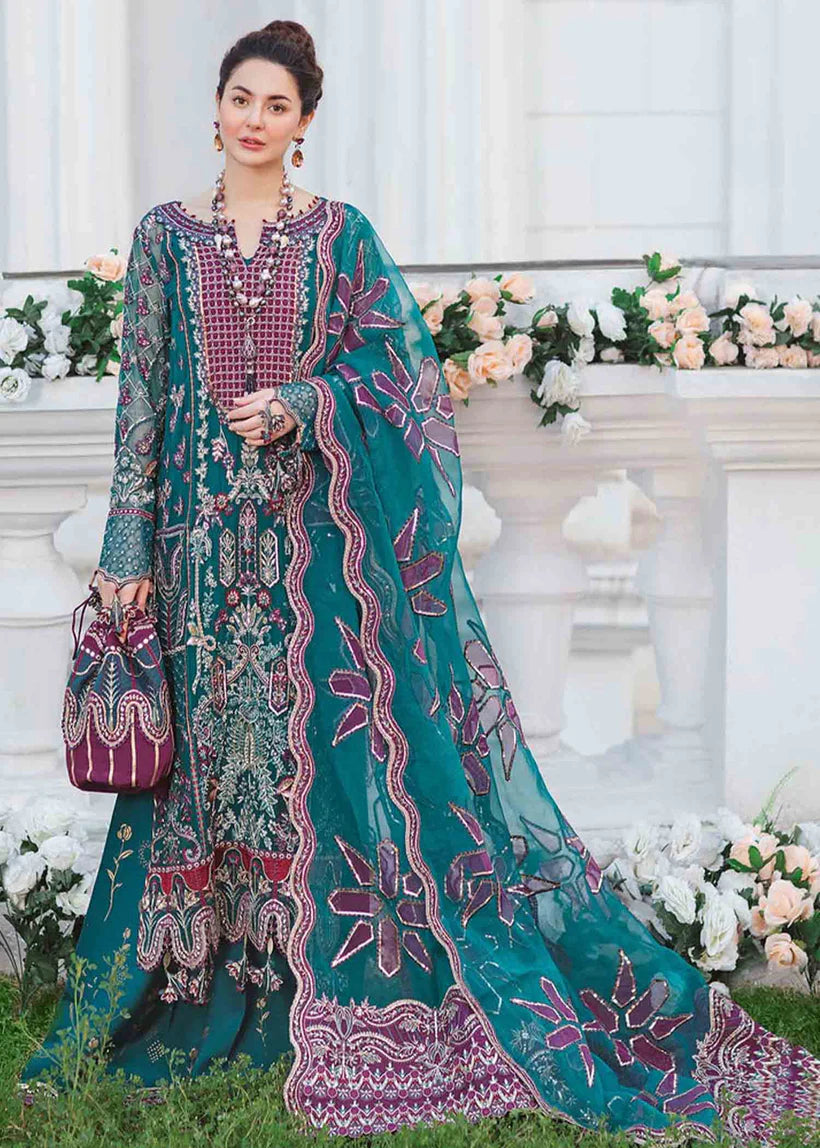 Nureh Stitched 3 Piece Embroidered Chiffon Suit NL-29 - Tiara - Luxury Formal Collection Brand Mafia by Zonash