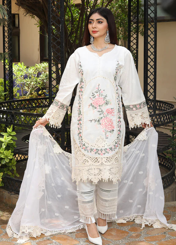 PO Lawn - Stitched 3 Piece Embroidered Lawn Suit Design 601 Ready to Wear - Summer Collection Brand Mafia by Zonash