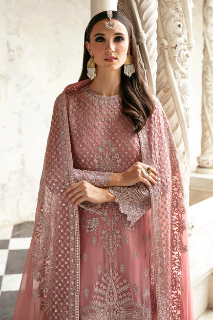 Panache By Ayzel By Afrozeh Unstitched 3 Piece Embroidered Chiffon Suit PCAAF23 AZ-V5-08 Sakura - Luxury Collection Brand Mafia by Zonash