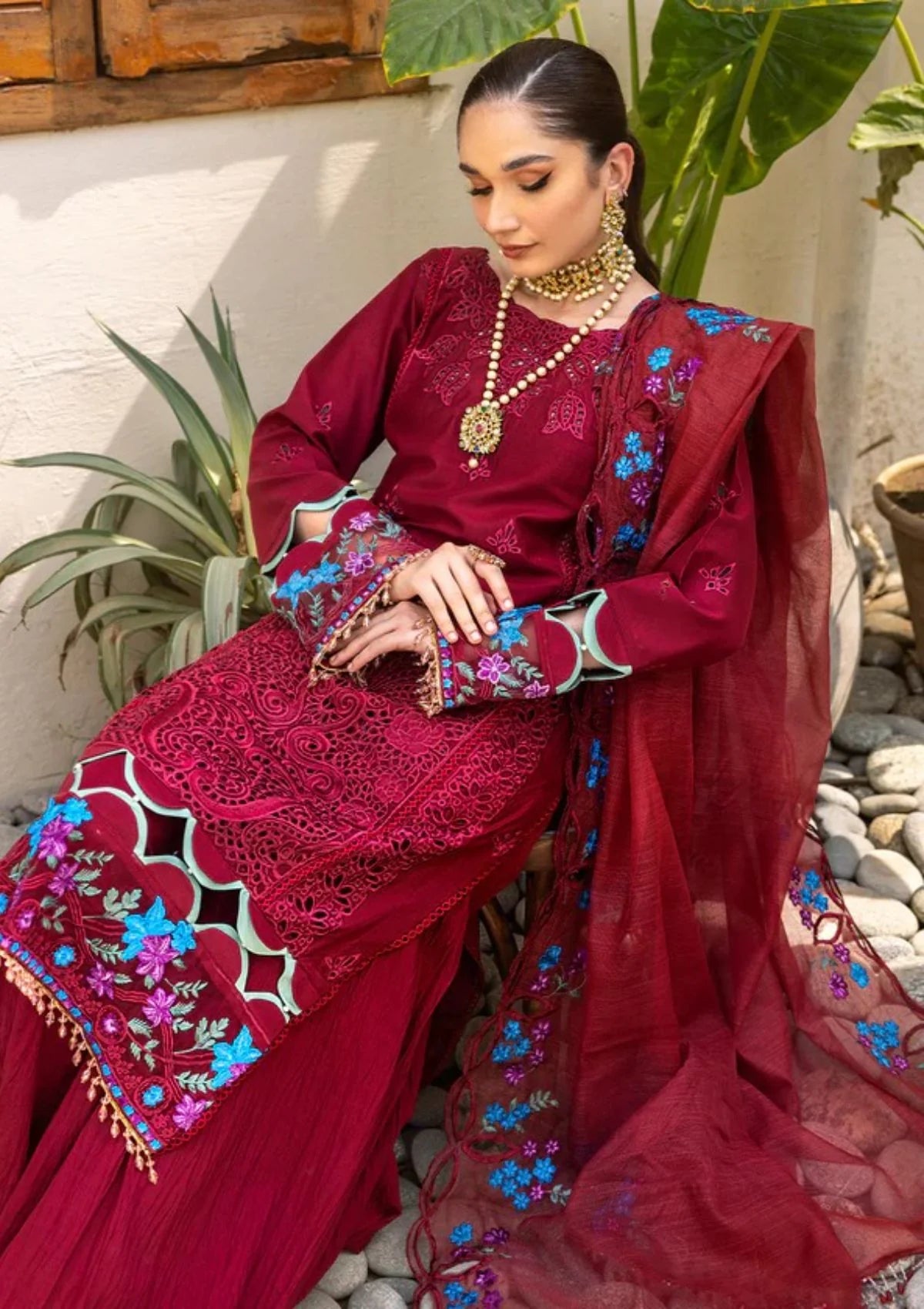 Parishay Unstitched 3 Piece Embroidered Schiffli Suit PR23LL-E2 LLE-05 - Luxury Collection Brand Mafia by Zonash