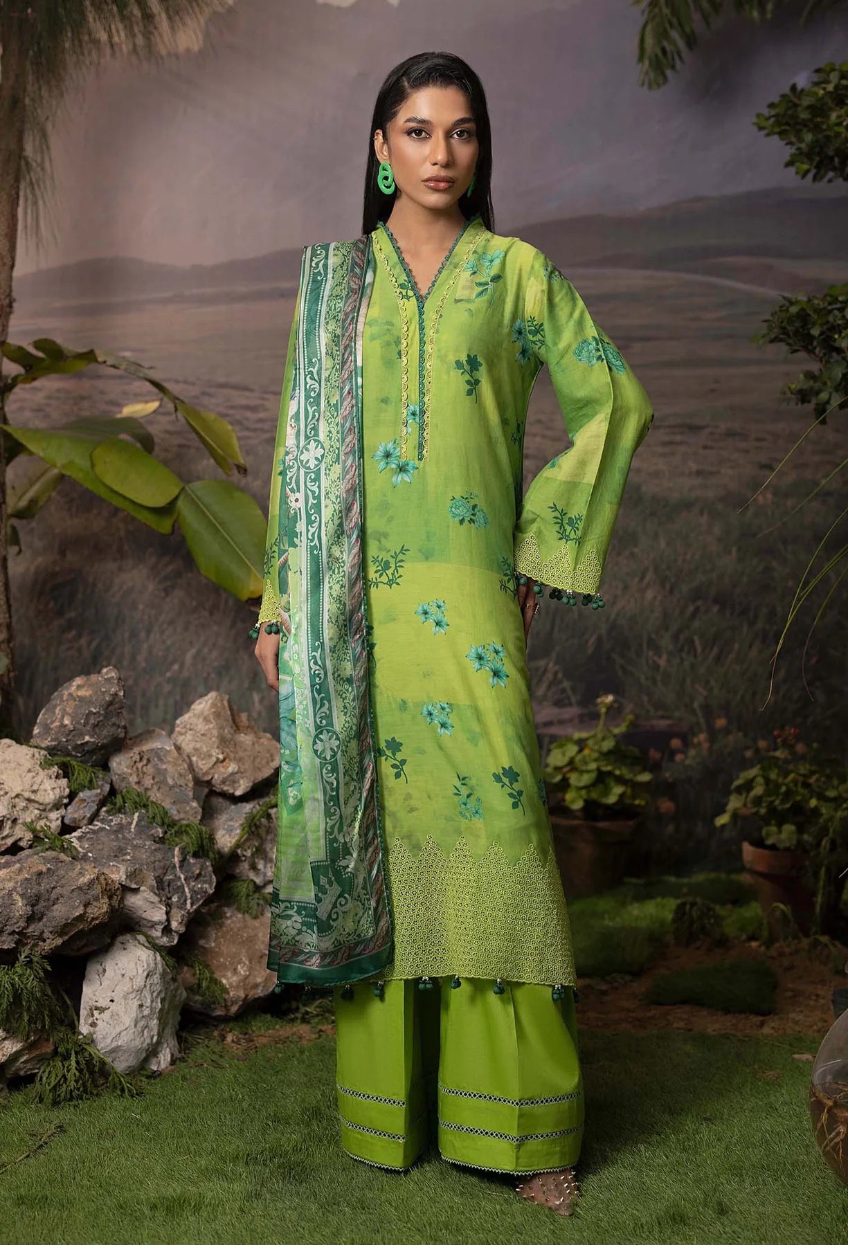 Printskari By Adan's Libas Unstitched 3 Piece Printed Lawn Suit - 5747 - Summer Collection - Brand Mafia by Zonash