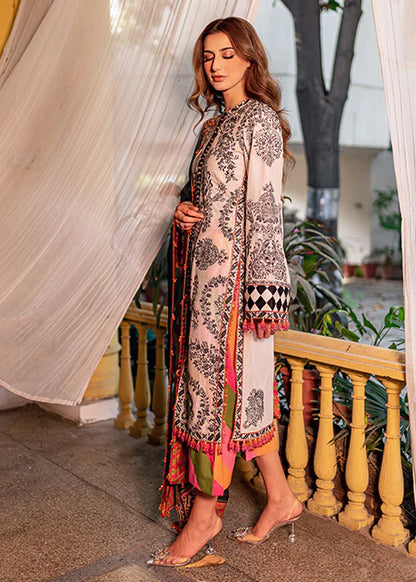 Rahgoli By Hussain Rehar Stitched 3 Piece Embroidered Lawn Suit HR22 Zerbar - Luxury Lawn Collection Brand Mafia by Zonash