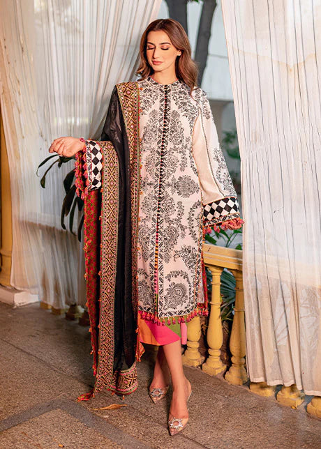 Rahgoli By Hussain Rehar Stitched 3 Piece Embroidered Lawn Suit HR22 Zerbar - Luxury Lawn Collection Brand Mafia by Zonash