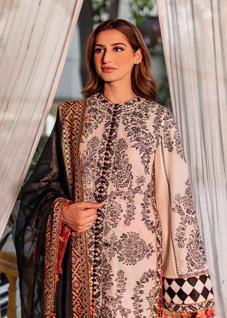 Rahgoli By Hussain Rehar Stitched 3 Piece Embroidered Lawn Suit HR22 Zerbar - Luxury Lawn Collection Brand Mafia by Zonash