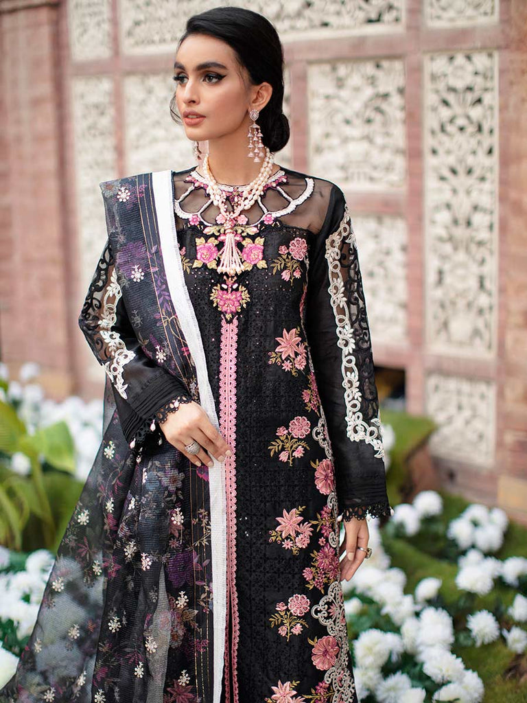 RajBari Unstitched 3 Piece Embroidered Chikankari Suit RB22 - 7B - Luxury Collection Brand Mafia by Zonash