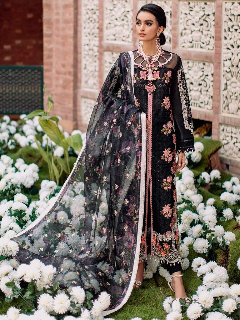 RajBari Unstitched 3 Piece Embroidered Chikankari Suit RB22 - 7B - Luxury Collection Brand Mafia by Zonash