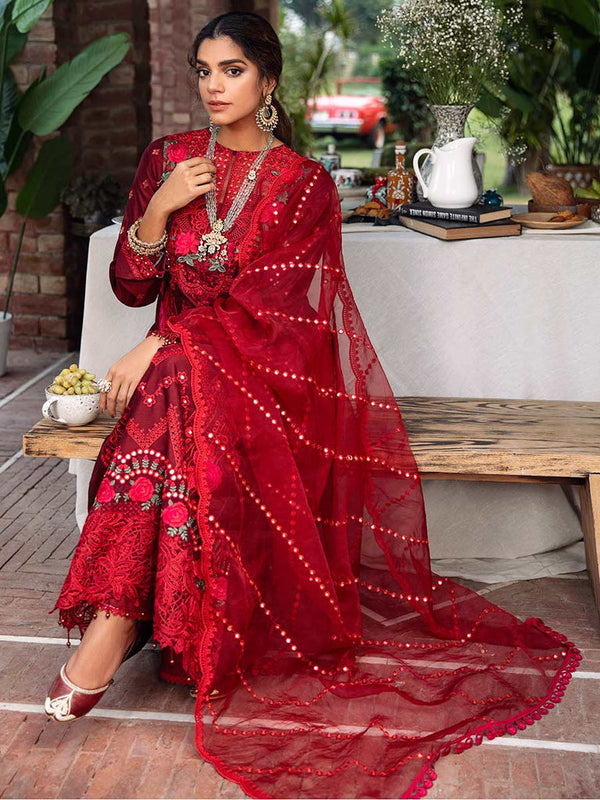 RajBari Unstitched 3 Piece Embroidered Cotton Silk Suit RB22 5A - Luxury Collection Brand Mafia by Zonash