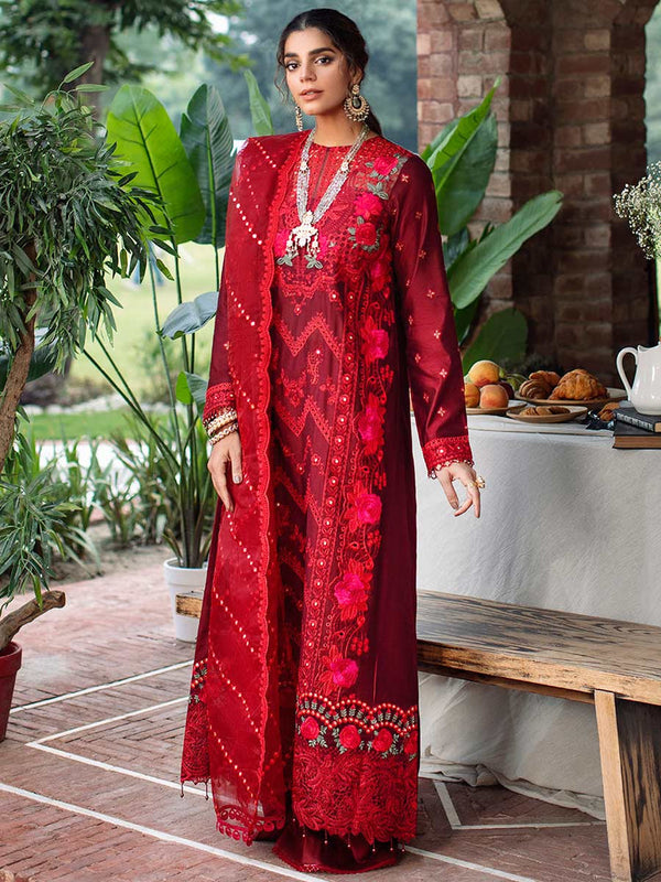 RajBari Unstitched 3 Piece Embroidered Cotton Silk Suit RB22 5A - Luxury Collection Brand Mafia by Zonash