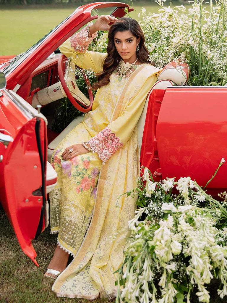 RajBari Unstitched 3 Piece Embroidered Viscose Silk Suit RB22 - 1A - Luxury Collection Brand Mafia by Zonash