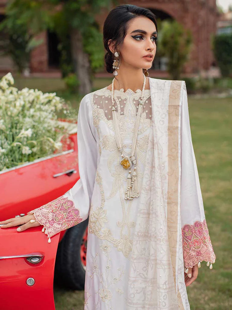 RajBari Unstitched 3 Piece Embroidered Viscose Silk Suit RB22 - 1B - Luxury Collection Brand Mafia by Zonash