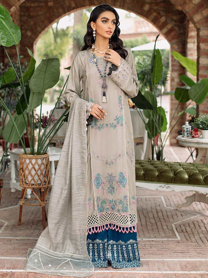 RajBari Unstitched 3 Piece Embroidered Viscose Silk Suit RB22 - 3B - Luxury Collection Brand Mafia by Zonash