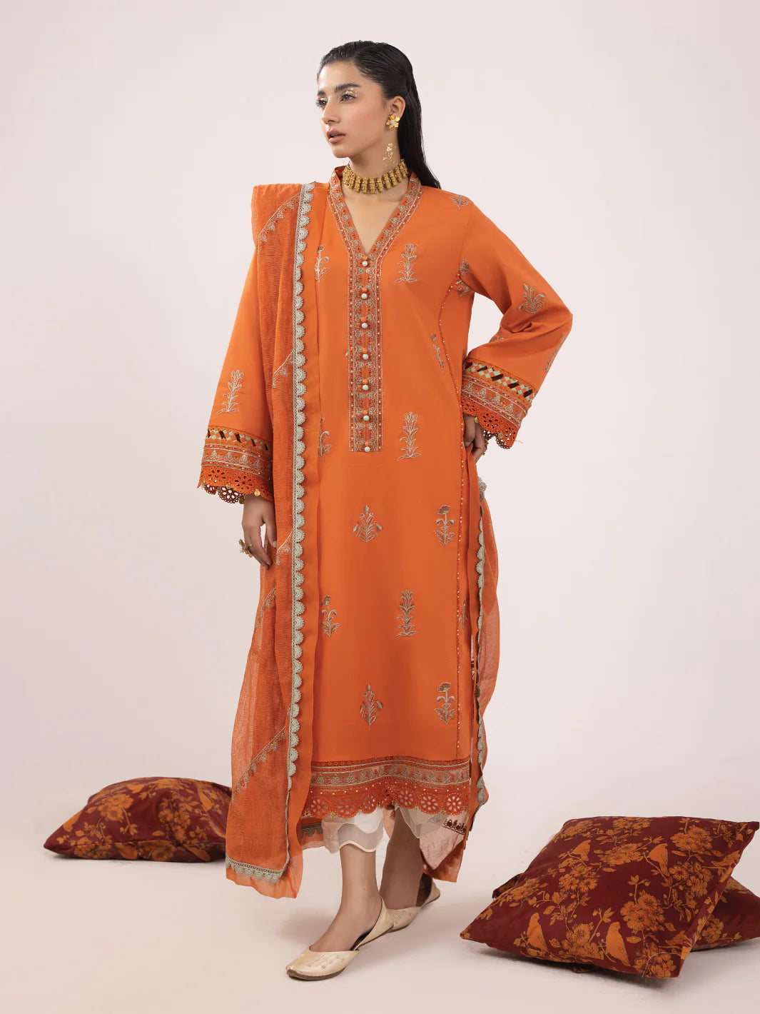 Rangeeli by Faiza Faisal Unstitched 3 Piece Embroidered Lawn Suit - FF24R - Chammo - Summer Collection