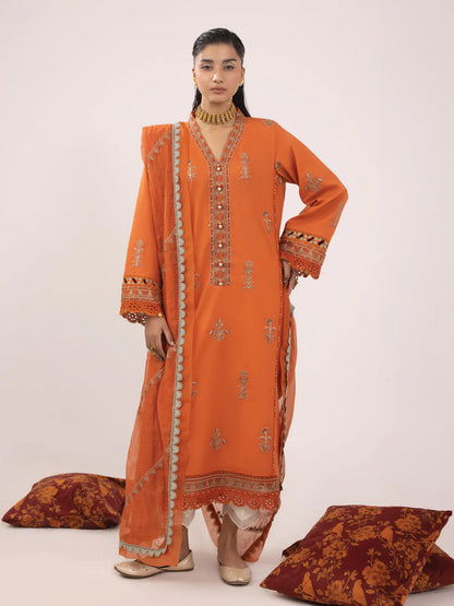 Rangeeli by Faiza Faisal Unstitched 3 Piece Embroidered Lawn Suit - FF24R - Chammo - Summer Collection