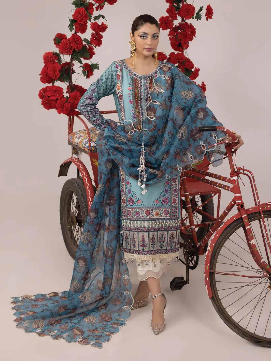 Rangeeli by Faiza Faisal Unstitched 3 Piece Embroidered Lawn Suit - FF24R - Rampa - Summer Collection