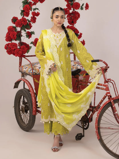 Rangeeli by Faiza Faisal Unstitched 3 Piece Embroidered Lawn Suit - FF24R - Sajjo - Summer Collection