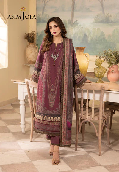 Rania By Asim Jofa Unstitched 3 Piece Embroidered Cambric Suit AJ23RN AJNR-01 - Spring / Summer Collection