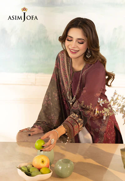 Rania By Asim Jofa Unstitched 3 Piece Embroidered Cambric Suit AJ23RN AJNR-01 - Spring / Summer Collection