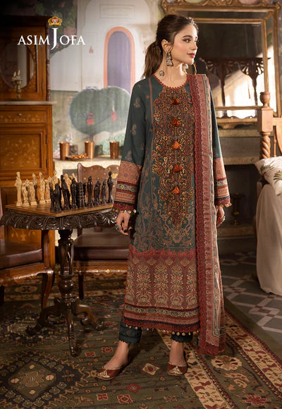 Rania By Asim Jofa Unstitched 3 Piece Embroidered Cambric Suit AJ23RN AJNR-02 - Spring / Summer Collection