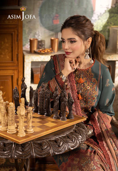 Rania By Asim Jofa Unstitched 3 Piece Embroidered Cambric Suit AJ23RN AJNR-02 - Spring / Summer Collection