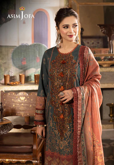 Rania By Asim Jofa Unstitched 3 Piece Embroidered Cambric Suit AJ23RN AJNR-02 - Spring / Summer Collection