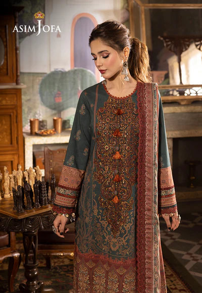 Rania By Asim Jofa Unstitched 3 Piece Embroidered Cambric Suit AJ23RN AJNR-02 - Spring / Summer Collection