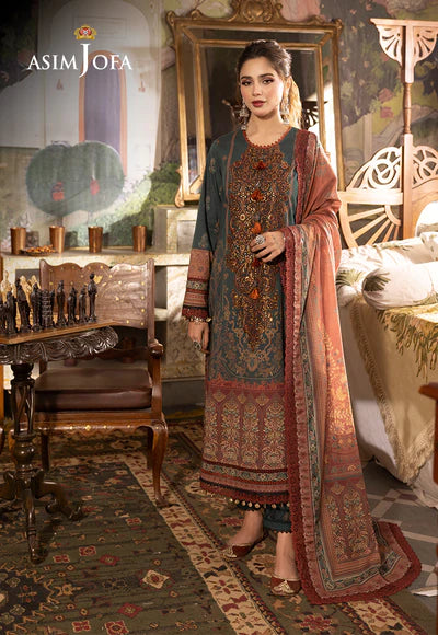 Rania By Asim Jofa Unstitched 3 Piece Embroidered Cambric Suit AJ23RN AJNR-02 - Spring / Summer Collection