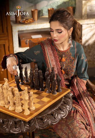 Rania By Asim Jofa Unstitched 3 Piece Embroidered Cambric Suit AJ23RN AJNR-02 - Spring / Summer Collection