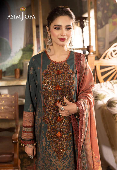 Rania By Asim Jofa Unstitched 3 Piece Embroidered Cambric Suit AJ23RN AJNR-02 - Spring / Summer Collection