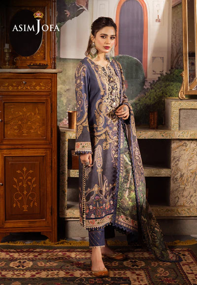 Rania By Asim Jofa Unstitched 3 Piece Embroidered Cambric Suit AJ23RN AJNR-03 - Spring / Summer Collection