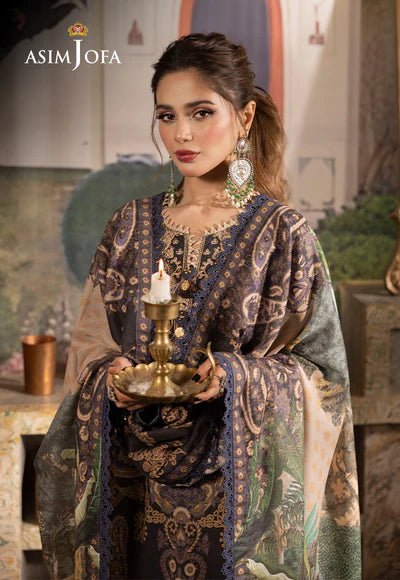 Rania By Asim Jofa Unstitched 3 Piece Embroidered Cambric Suit AJ23RN AJNR-03 - Spring / Summer Collection