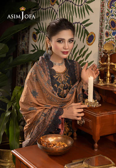 Rania By Asim Jofa Unstitched 3 Piece Embroidered Cambric Suit AJ23RN AJNR-05 - Spring / Summer Collection