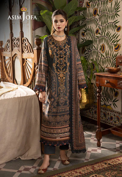 Rania By Asim Jofa Unstitched 3 Piece Embroidered Cambric Suit AJ23RN AJNR-05 - Spring / Summer Collection