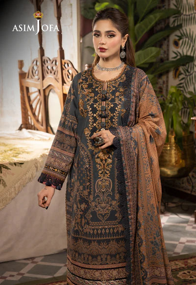 Rania By Asim Jofa Unstitched 3 Piece Embroidered Cambric Suit AJ23RN AJNR-05 - Spring / Summer Collection