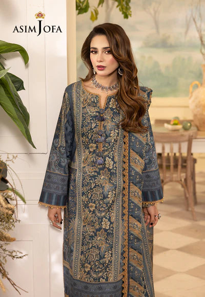 Rania By Asim Jofa Unstitched 3 Piece Embroidered Cambric Suit AJ23RN AJNR-06 - Spring / Summer Collection