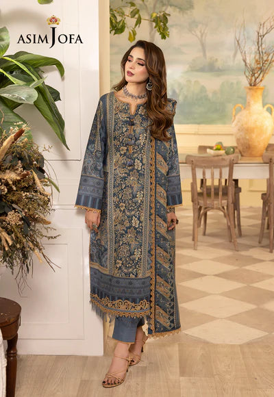 Rania By Asim Jofa Unstitched 3 Piece Embroidered Cambric Suit AJ23RN AJNR-06 - Spring / Summer Collection