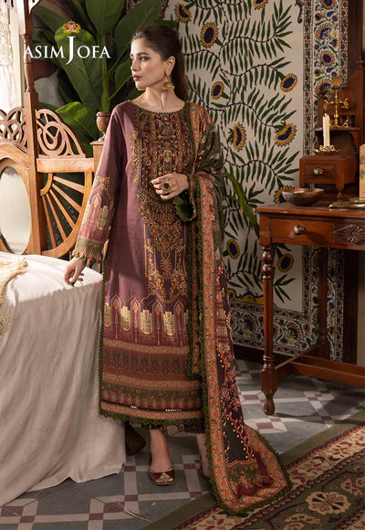 Rania By Asim Jofa Unstitched 3 Piece Embroidered Cambric Suit AJ23RN AJNR-07 - Spring / Summer Collection