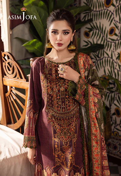 Rania By Asim Jofa Unstitched 3 Piece Embroidered Cambric Suit AJ23RN AJNR-07 - Spring / Summer Collection