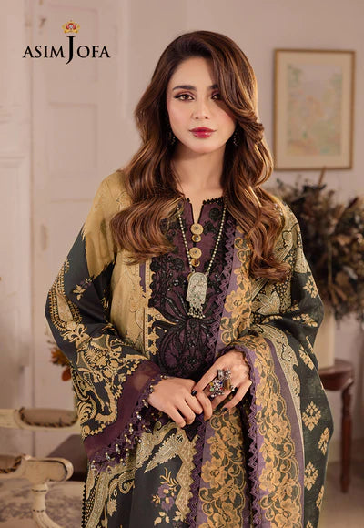 Rania By Asim Jofa Unstitched 3 Piece Embroidered Cambric Suit AJ23RN AJNR-09 - Winter Collection