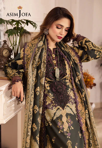 Rania By Asim Jofa Unstitched 3 Piece Embroidered Cambric Suit AJ23RN AJNR-09 - Winter Collection